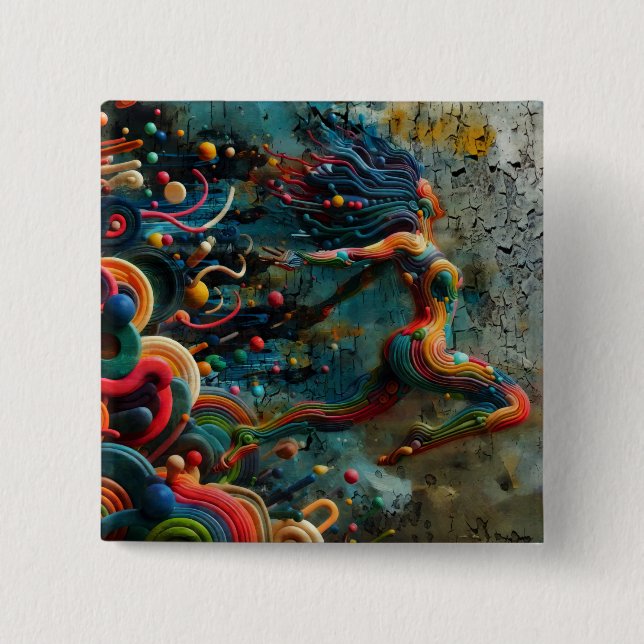 Badge Carré 5 Cm Leap (Devant)