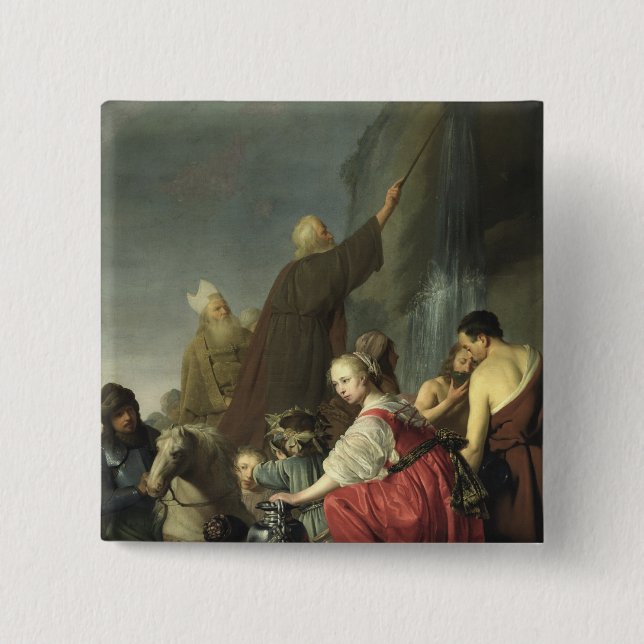 Badge Carré 5 Cm L'eau saisissante de Moïse de la roche (Devant)