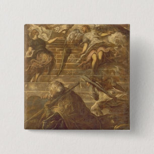 Badge Carré 5 Cm L'échelle de Jacob (huile sur la toile)