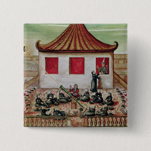 Badge Carré 5 Cm L'éclipse du Sun au Siam en 1688