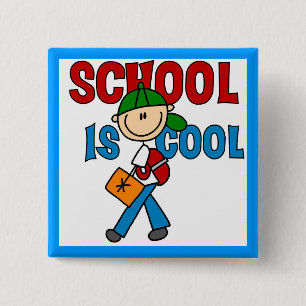 Badge Carré 5 Cm L'école des garçons c'est cool
