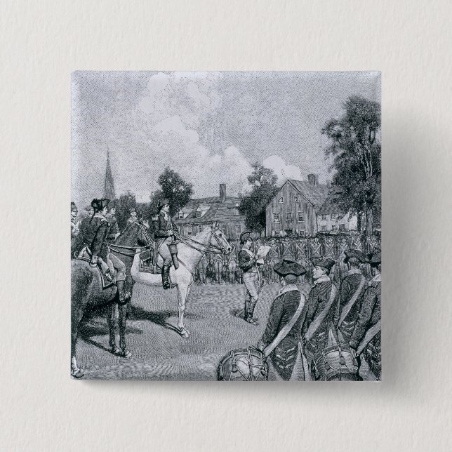 Badge Carré 5 Cm Lecture de la déclaration avant Washington (Devant)