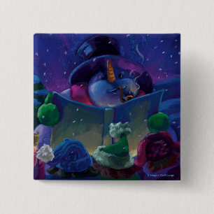 Badge Carré 5 Cm Lecture hivernale