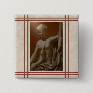 Badge Carré 5 Cm Leda et le bouton du cygne