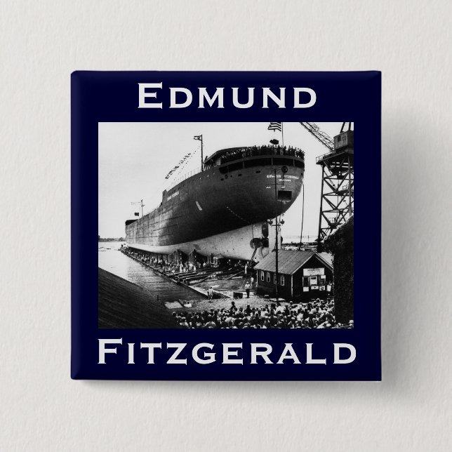 Badge Carré 5 Cm L'Edmund Fitzgerald (Devant)