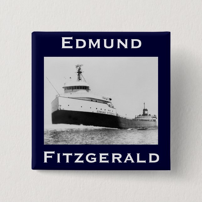 Badge Carré 5 Cm L'Edmund Fitzgerald (Devant)