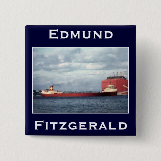 Badge Carré 5 Cm L'Edmund Fitzgerald (Devant)