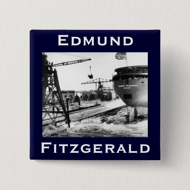 Badge Carré 5 Cm L'Edmund Fitzgerald (Devant)