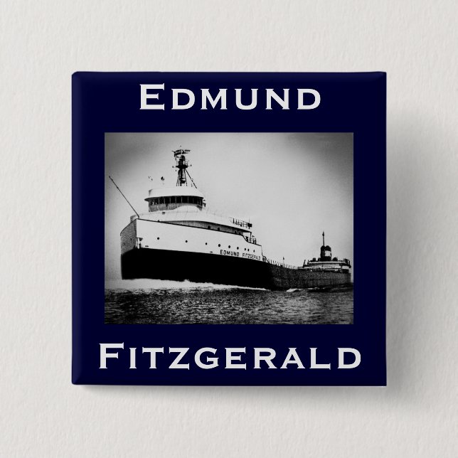 Badge Carré 5 Cm L'Edmund Fitzgerald (Devant)