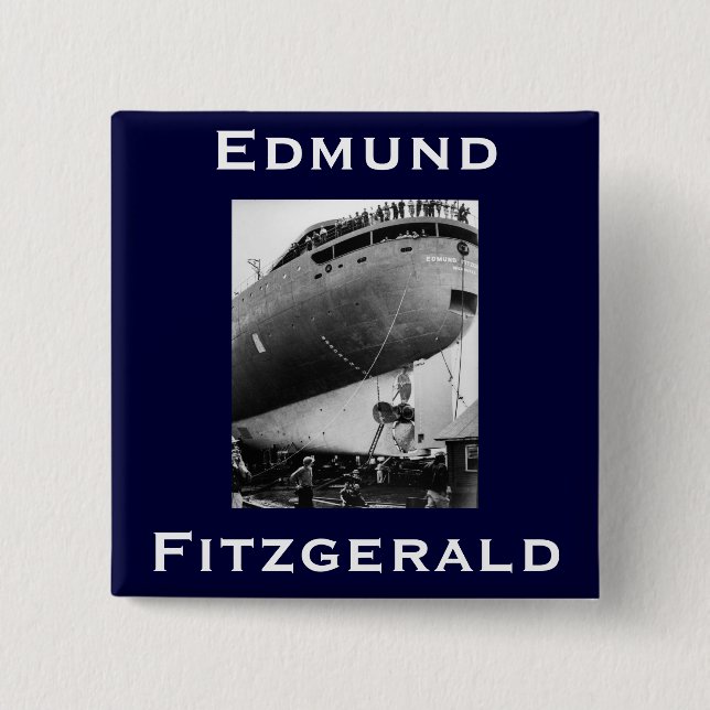 Badge Carré 5 Cm L'Edmund Fitzgerald (Devant)