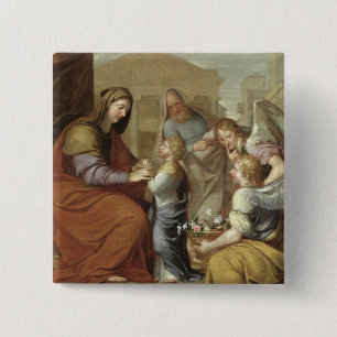 Badge Carré 5 Cm L'éducation de la Vierge, 1658