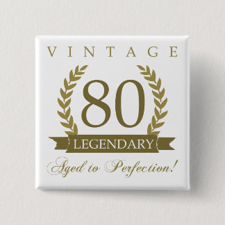 Badge Carré 5 Cm Légendaire 80e anniversaire