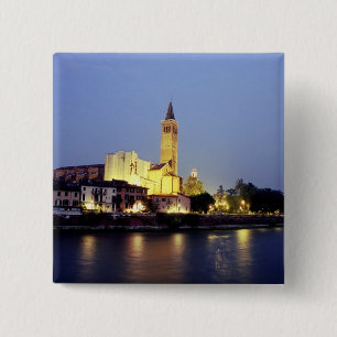 Badge Carré 5 Cm L'église de Sant'Anastasia à Vérone, Italie.