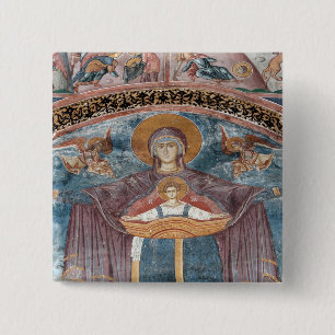 Badge Carré 5 Cm L'église orthodoxe serbe, site de l'UNESCO, 2