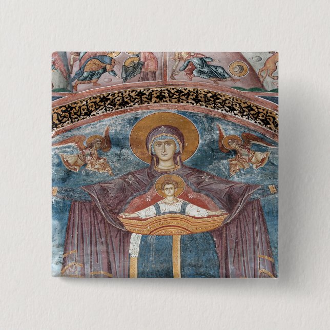 Badge Carré 5 Cm L'église orthodoxe serbe, site de l'UNESCO, 2 (Devant)