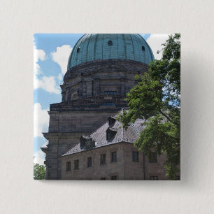 Badge Carré 5 Cm L'église Sainte-Elizabeth à Nuremberg, Allemagne