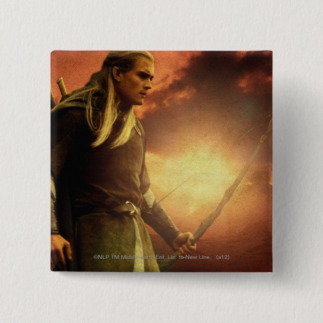 Badge Carré 5 Cm LEGOLAS GREENLEAF™ avec Bow (Devant)
