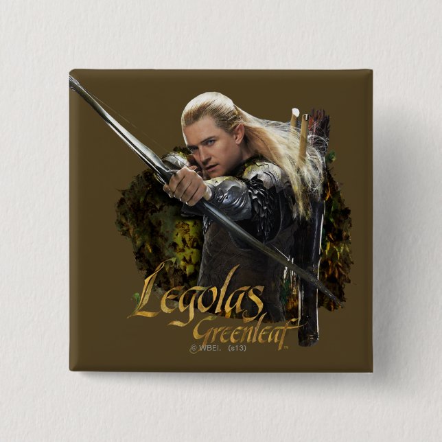 Badge Carré 5 Cm LEGOLAS GREENLEAF™ Drawing Bow Graphic (Devant)