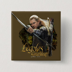 Badge Carré 5 Cm LEGOLAS GREENLEAF™ Drawing Bow Graphic