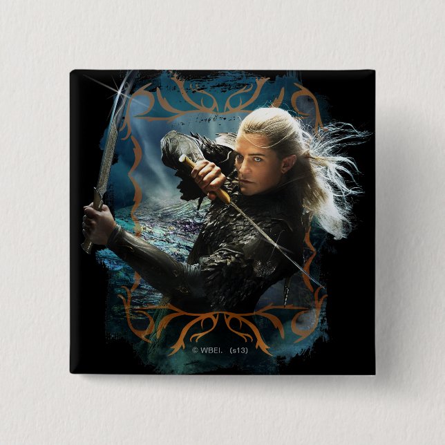 Badge Carré 5 Cm LEGOLAS GREENLEAF™ Graphique (Devant)