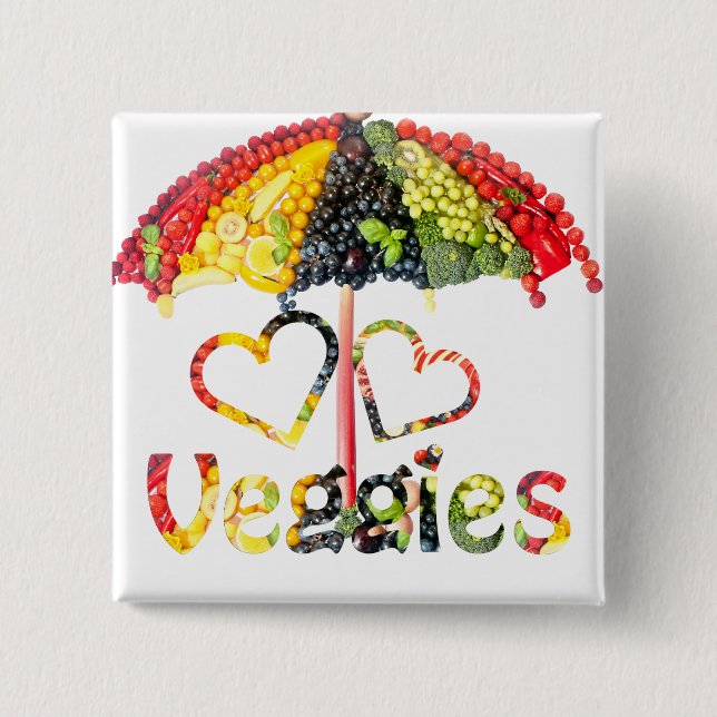 Badge Carré 5 Cm Légume d'amour (Devant)