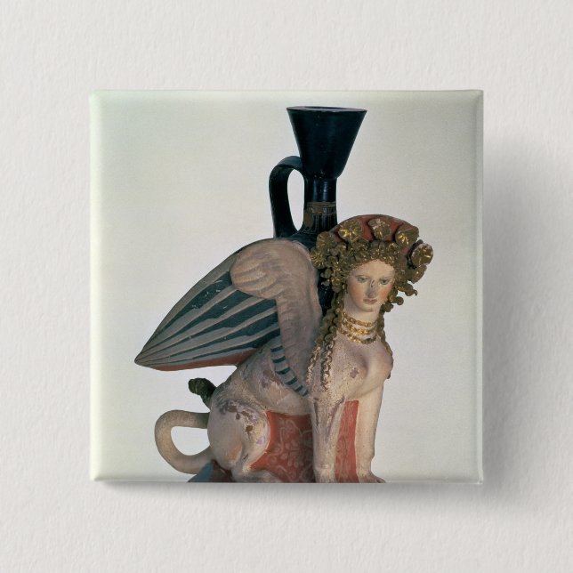 Badge Carré 5 Cm Lekythos sous forme de sphinx (Devant)