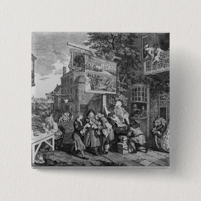 Badge Carré 5 Cm L'élection II : Prospection pour des votes (Devant)