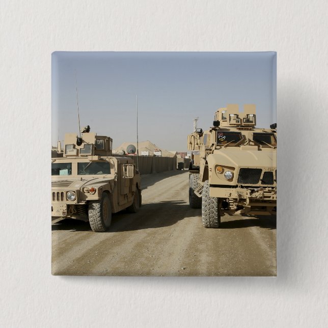 Badge Carré 5 Cm L'embuscade résistante aux mines protégée (Devant)