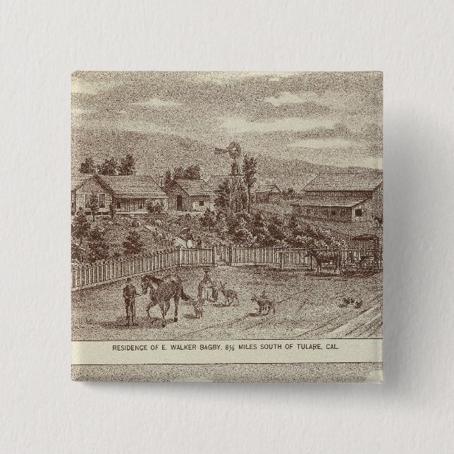 Badge Carré 5 Cm Lemoore, ranch Armona 2 (Devant)