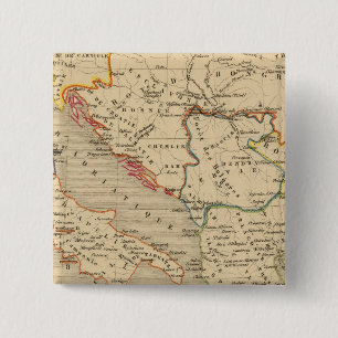 Badge Carré 5 Cm L'Empire Grec, l'Italie, 1125 a 1200