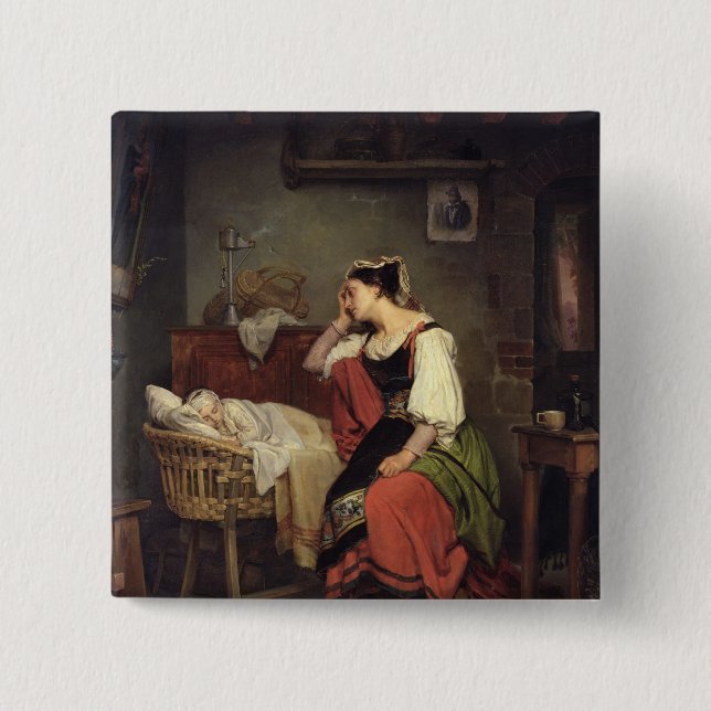 Badge Carré 5 Cm L'enfant malade (Devant)