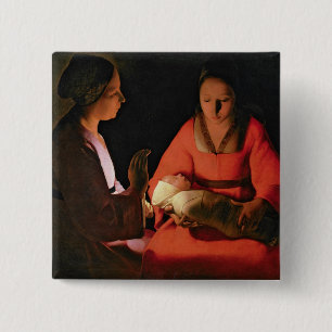 Badge Carré 5 Cm L'enfant nouveau-né, 1640s en retard