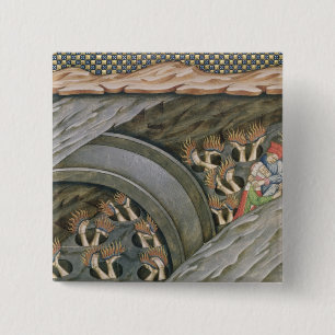 Badge Carré 5 Cm L'enfer de Dante avec un commentaire
