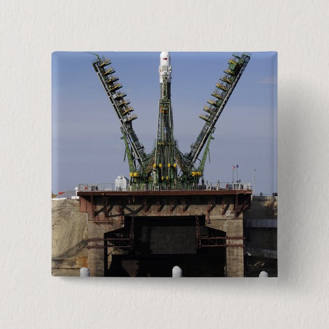 Badge Carré 5 Cm L'engin spatial Soyouz TMA-13 (Devant)