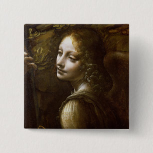 Badge Carré 5 Cm Leonardo Da Vinci - Détail De L'Angel