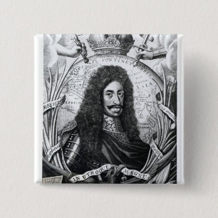 Badge Carré 5 Cm Leopold I, roi de la Hongrie et romain saint
