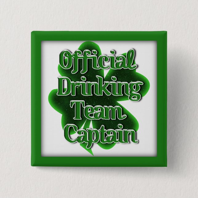 Badge Carré 5 Cm L'équipe de boisson officielle de la Saint-Patrick (Devant)
