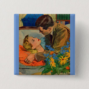Badge Carré 5 Cm Les amoureux en amour