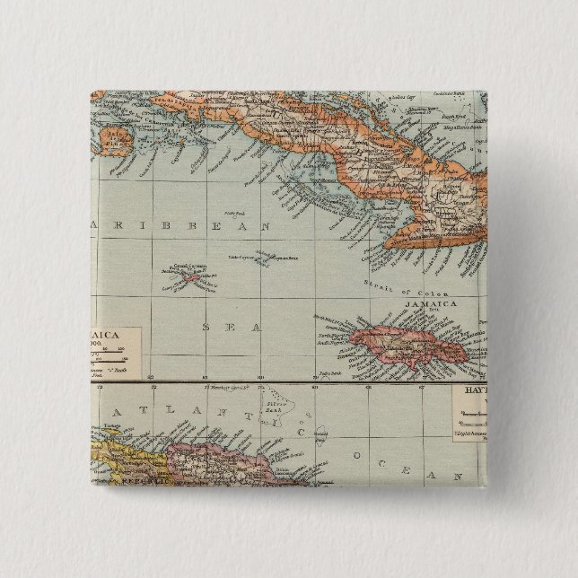 Badge Carré 5 Cm Les Antilles (Devant)