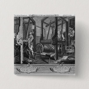 Badge Carré 5 Cm Les 'apprentis semblables à leurs métiers à tisser