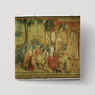 Badge Carré 5 Cm Les astronomes, tissés à Beauvais