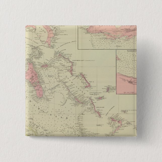 Badge Carré 5 Cm Les Bahamas (Devant)