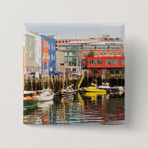Badge Carré 5 Cm Les bateaux ont amarré Portland, Maine