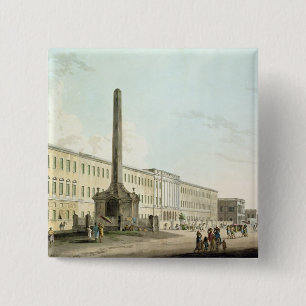Badge Carré 5 Cm Les bâtiments des auteurs, Calcutta, plaquent 30