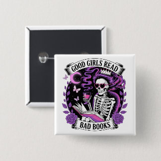 Badge Carré 5 Cm Les Bonnes Filles Lisent Les Mauvais Livres