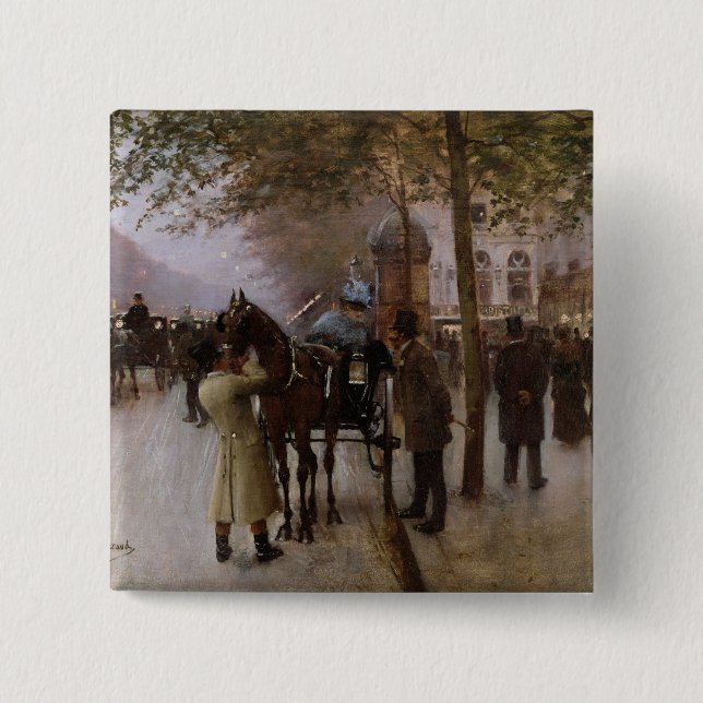 Badge Carré 5 Cm Les boulevards, même devant (Devant)