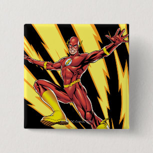 Badge Carré 5 Cm Les boulons Flash Lightning