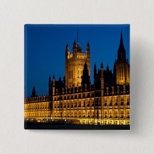 Badge Carré 5 Cm Les Chambres du Parlement la nuit dans la ville de