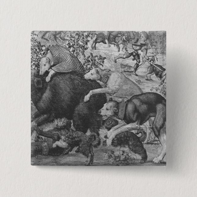 Badge Carré 5 Cm Les chasses de Maximilian, Capricorne (Devant)