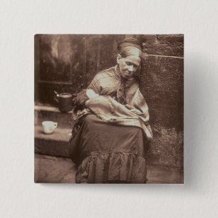 Badge Carré 5 Cm Les chenilles, de la "vie dans la rue à Londres",